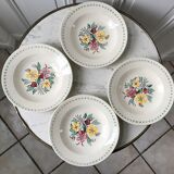 Set of 4 hollow plates Digoin Sarreguemines