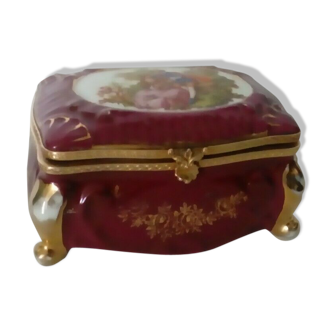 Bonbonniere box a porcelain jewelry from limoges fragonard style