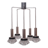 1970s pendant cascade lamp in chrome and glass