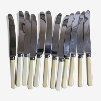 Twelve Bakelite ivory imitation knives