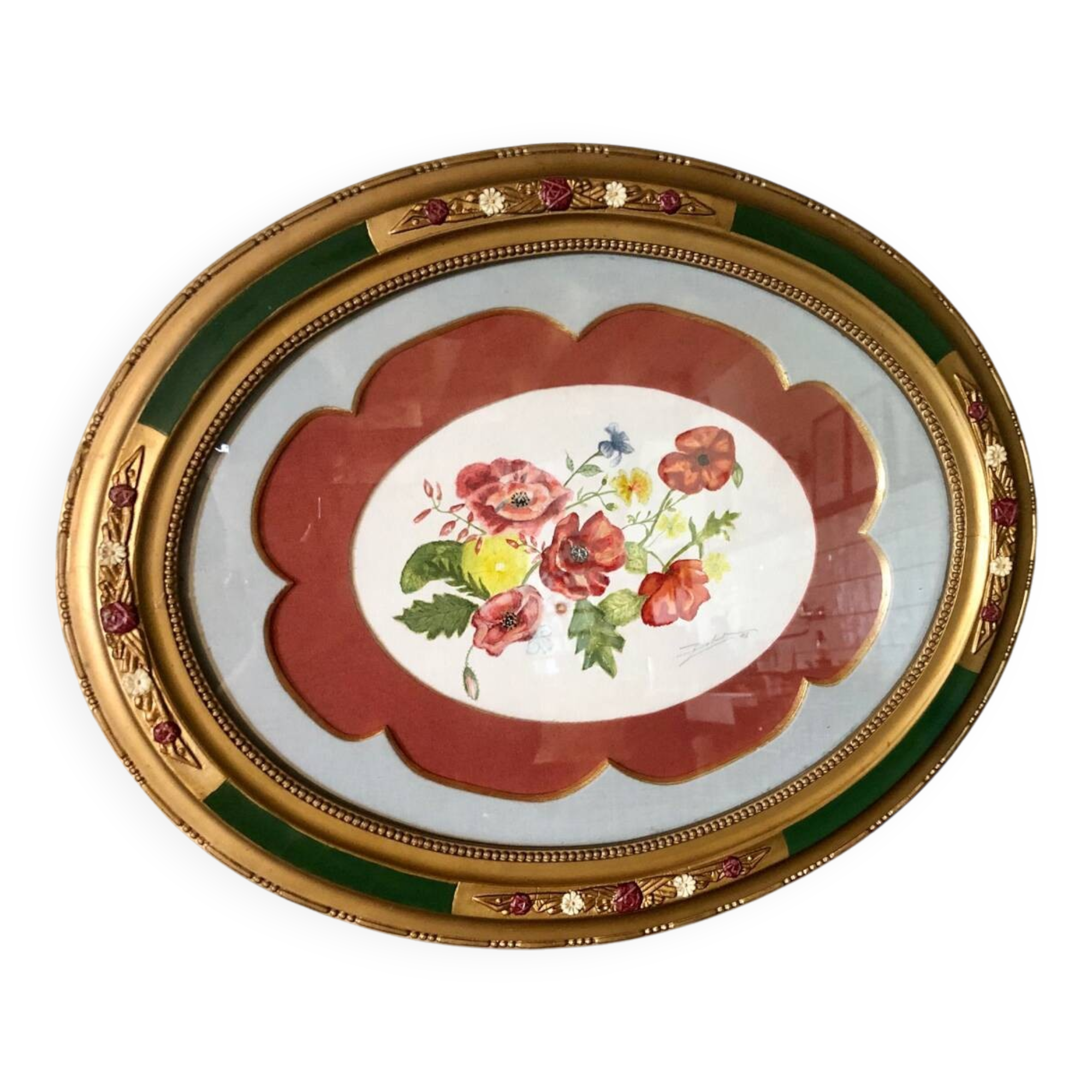 Watercolor old art nouveau frame