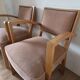 Pair of old rose bridge armchairs