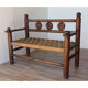 Banc vintage en bois et corde 1950