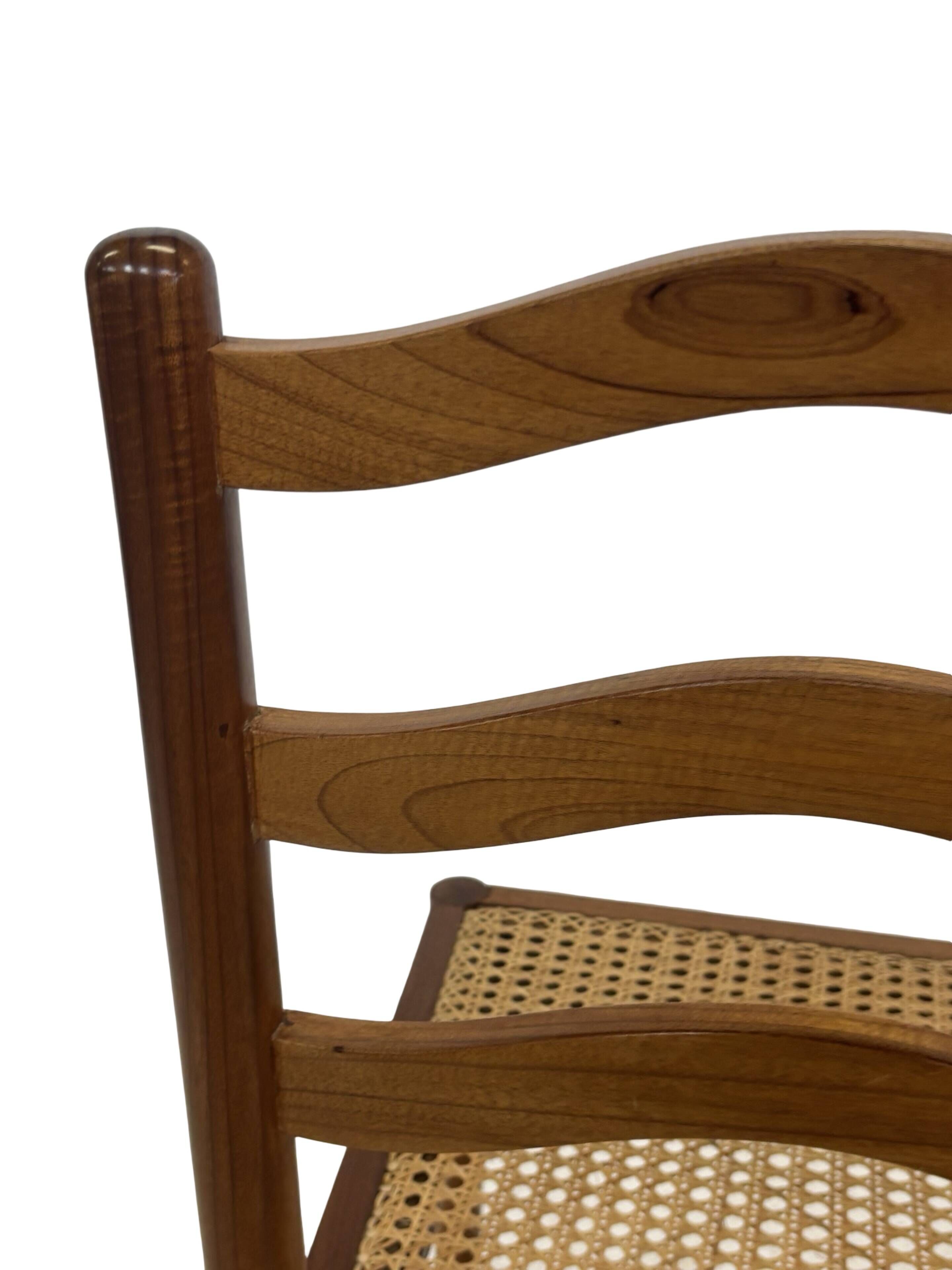 Vintage Teak Chair with Webbing - 1970s Design