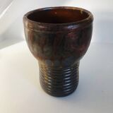 Metallic brown ceramic torso vase