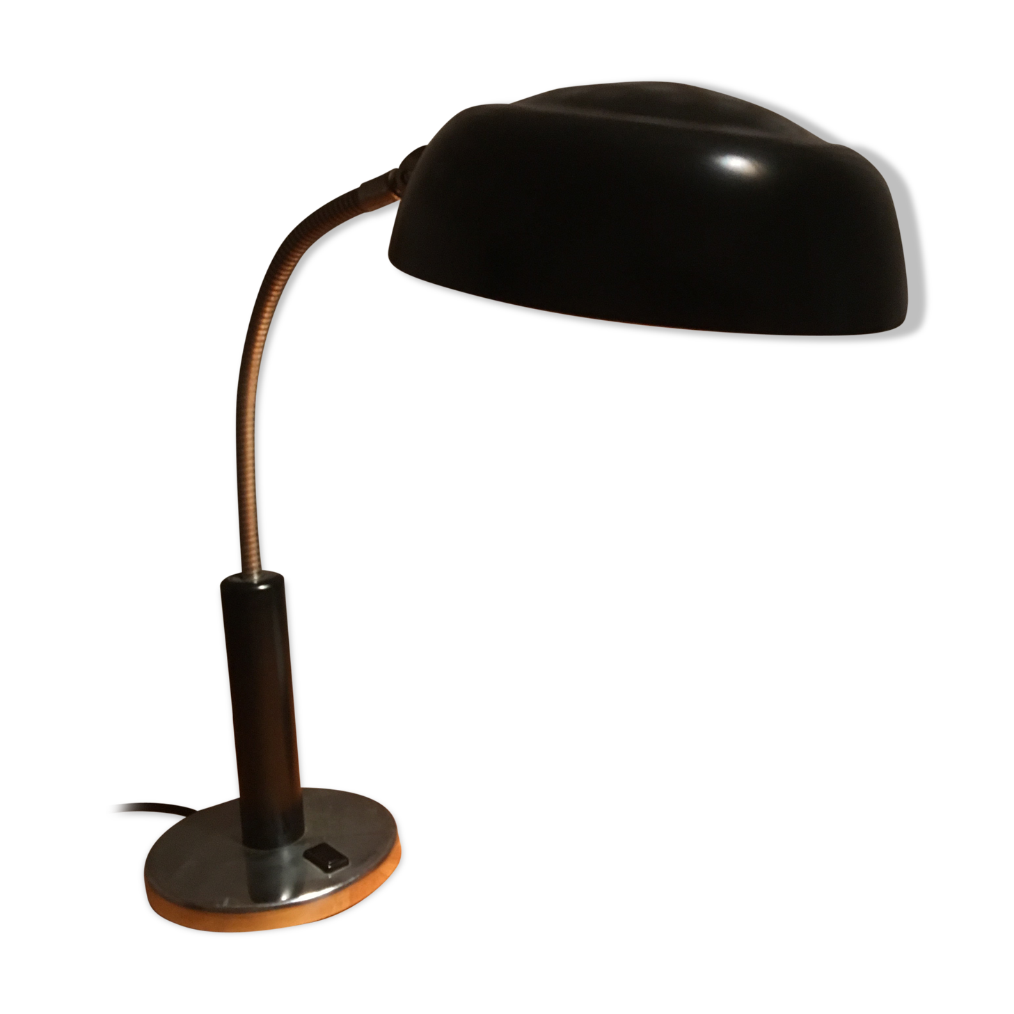 Black with chrome metal lamp, 60s