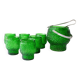 Vintage Green Set of 6 Cocktail bubble glasses, ice bucket and ice clamps