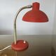 Lampe "cocotte" laiton et métal laqué rouge, années 50 60