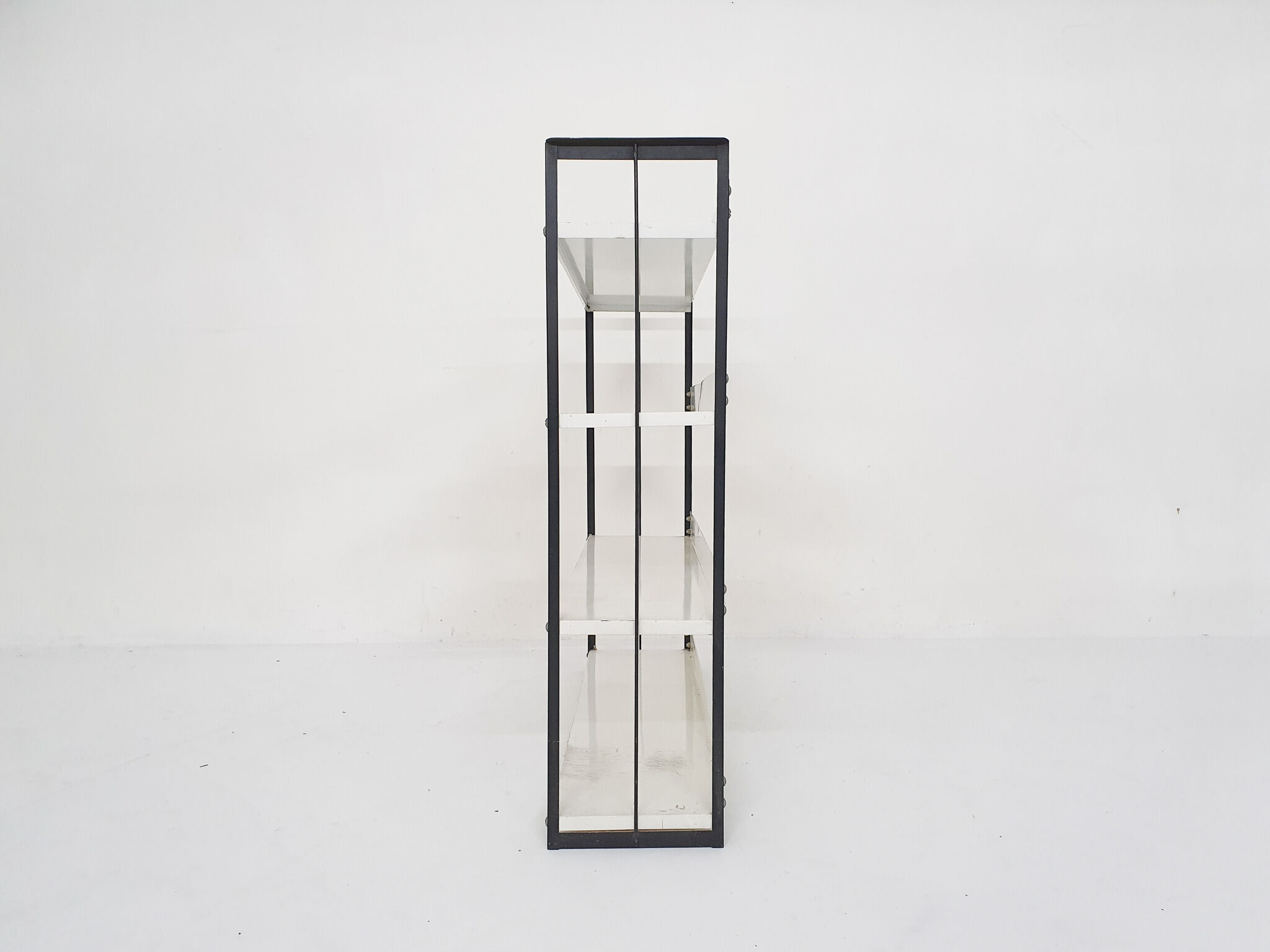 Black and white metal book shelves attrb. to Tomado, Holland, 1950's