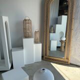 Rattan foot mirror with braces H:2m
