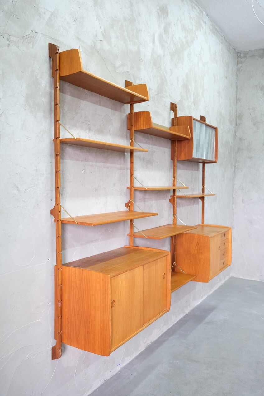 Mid-Century Modular Teak Wall Unit by John Texmon for Blindheim Mobelfabrik, Norway,  1960s