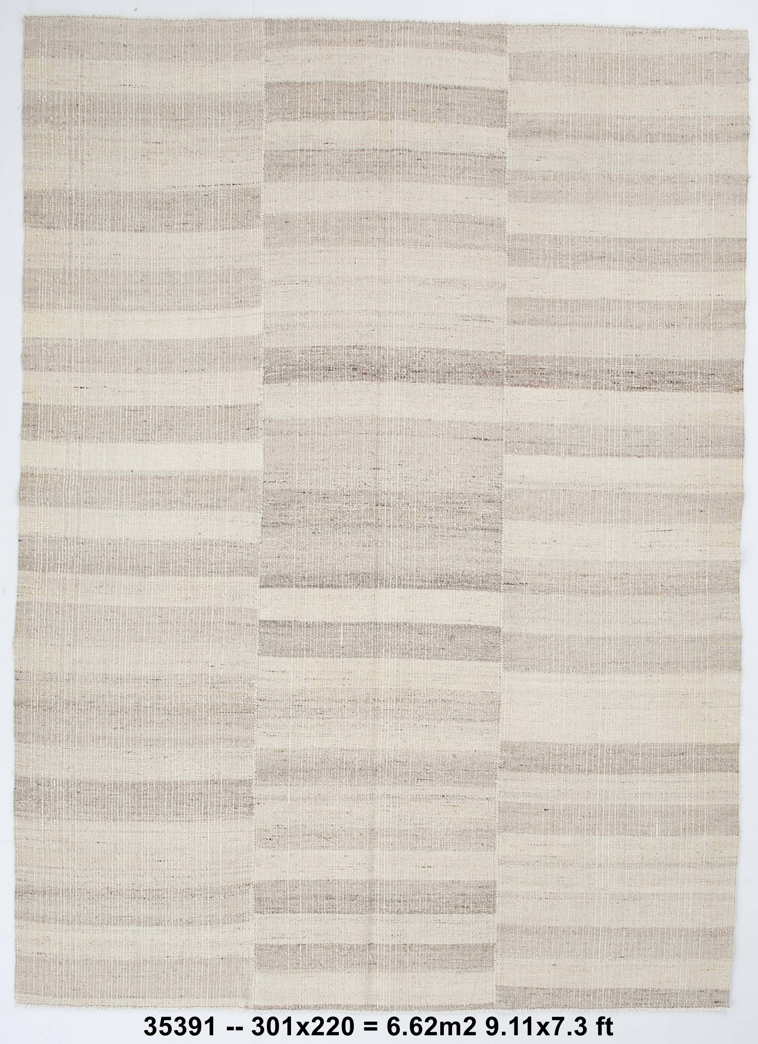 7x10 Beige & Brown Ethnic Kilim Rug 220x301Cm SK 35391