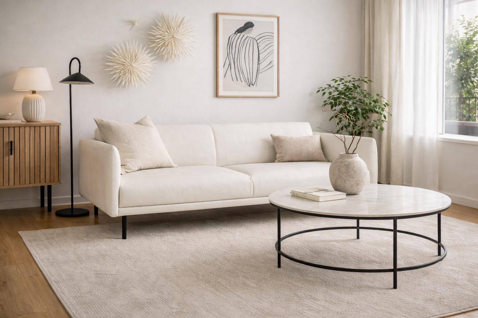 Boconcept berne beige leather sofa