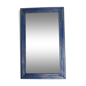 Miroir rectangulaire patine bleu
