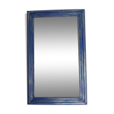 Old rectangular mirror, blue and silver patina, 46 cm