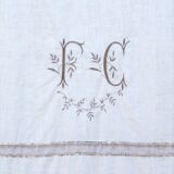 Antique linen sheet embroidered