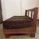 Vintage three-seater canapé in wood and velvet