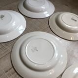 Lot of 6 mismatched plates of hand-painted French porcelain