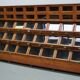 Very large Dutch oak showcase for grocery or haberdashery, 1920s-1930s