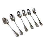 Set of 6 teaspoons in silver metal 18gr