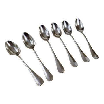 Set of 6 teaspoons in silver metal 18gr