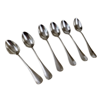 Set of 6 teaspoons in silver metal 18gr