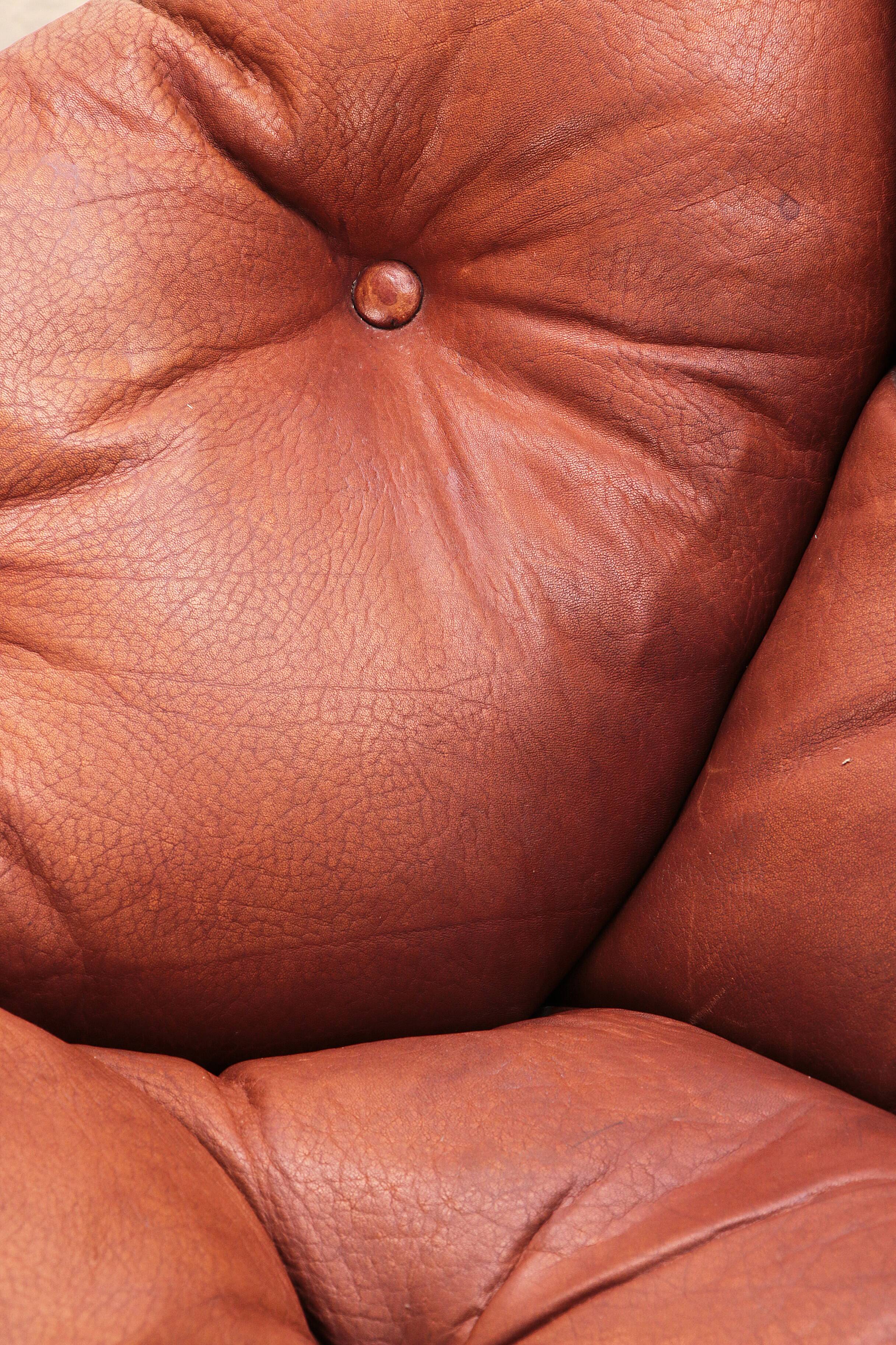 Lounge Set in Cognac color by Illum Wikkelsø for Ryesberg Møbler, 1970