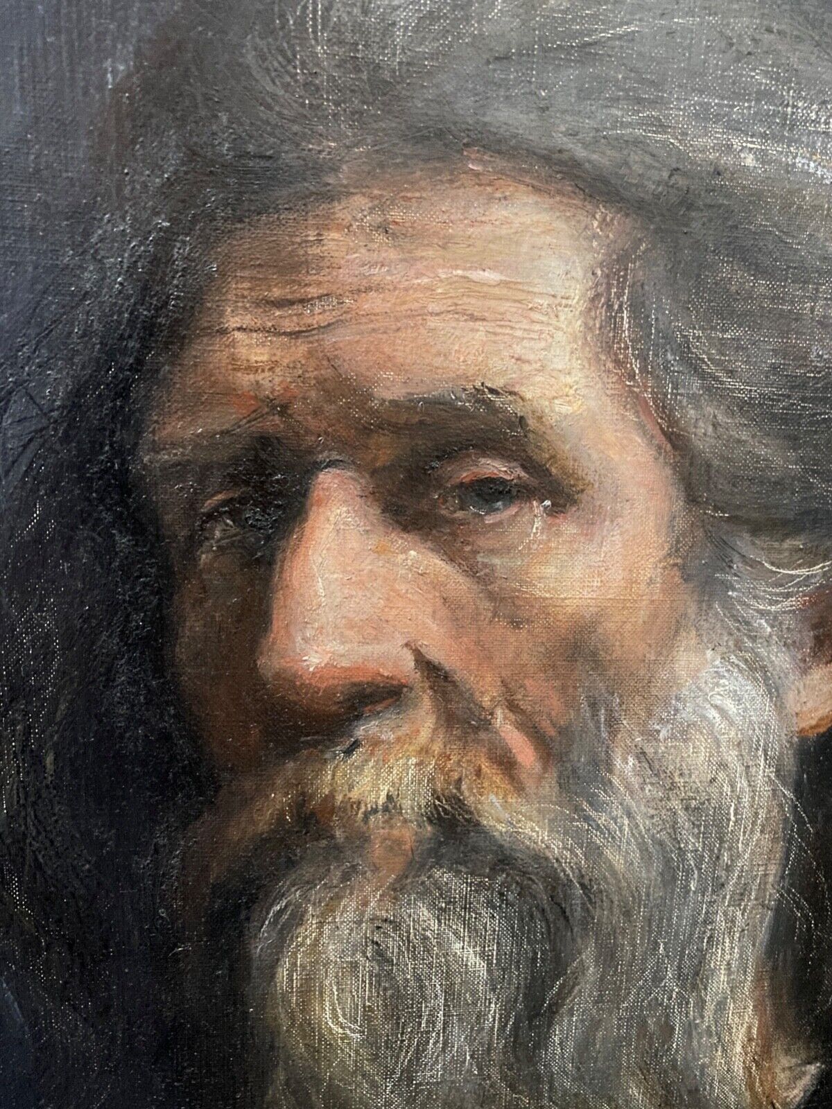 Oil on canvas portrait of a man with a beard xxth by aimé 1999