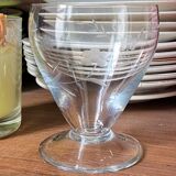 Duo of engraved glass water glasses