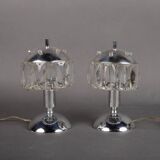 Pair of vintage metal and tassel lamps