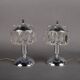 Pair of vintage metal and tassel lamps