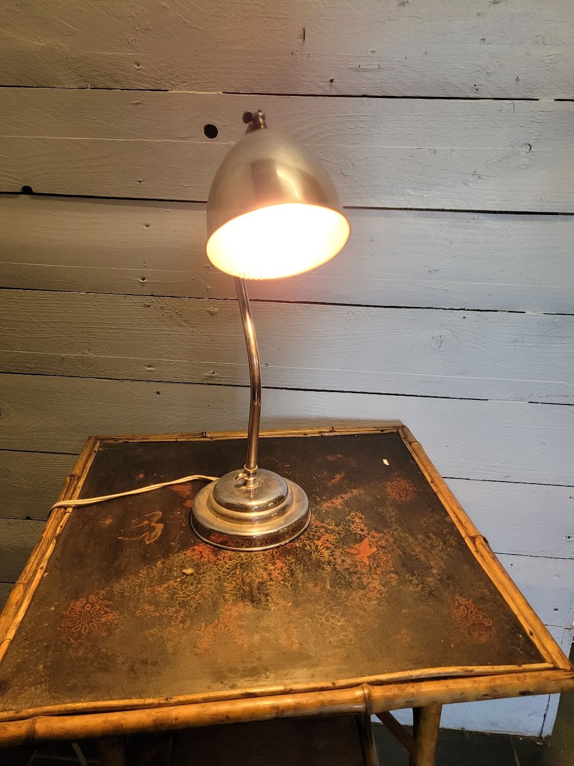 Table lamp chromed metal of the 50s