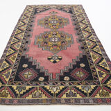 Tapis Oushak rose 4x7 fait main, 120x214Cm