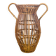 Vintage Wicker and Bamboo Amphora Umbrella Stand , Italy