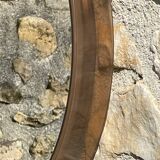 Vintage round smoked plastic mirror, circa 1970s.