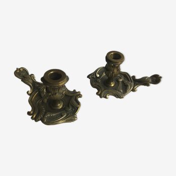 Pair of cellar rat in antique bronze