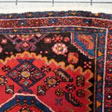 Vintage 1930s Persian Hamadan rug, geometric medallion, 105cm x 143cm (3'5" x 4'8") - 1C1276