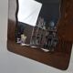 Czechoslovakian wall mirror with a wavy wooden frame, mid-century, 1940s
