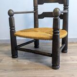 Genuine  Dudouyt style low oak armchair, 1940s