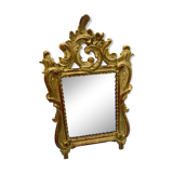 Carved and gilded wooden mirror with mercury ice sheet, Louis XV XVIIIth