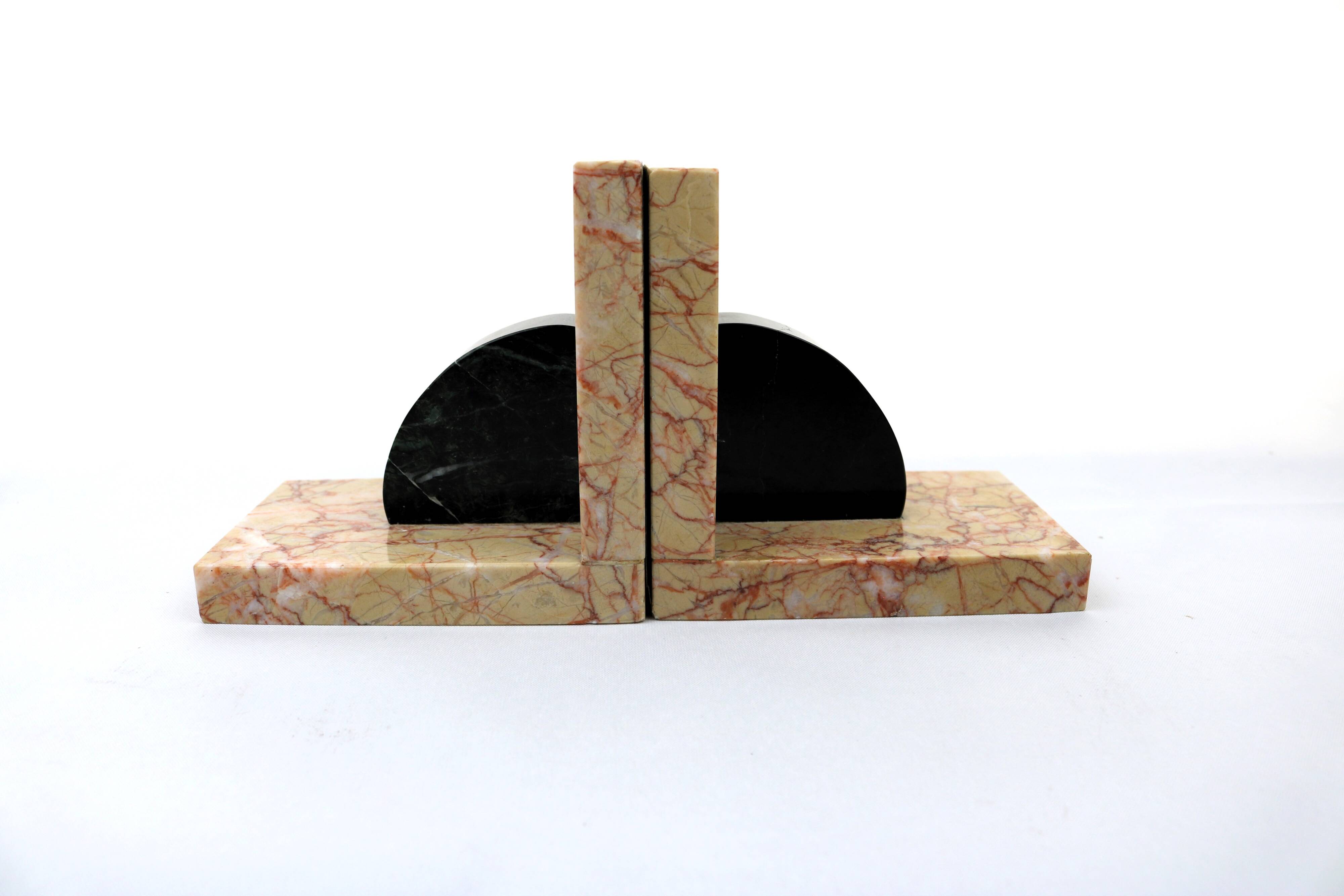 Art Deco Marble Bookends