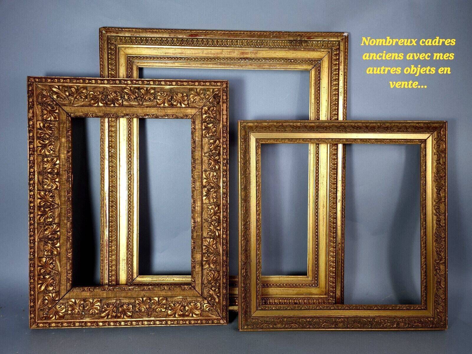 Old frame wood stucco gilding original 31x21 foliage 27x18 cm + glass sb