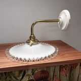 Opaline and white ceramic wall light