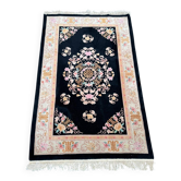 Superb vintage Chinese rug in black wool. Beijing, circa 1950