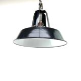 Hanging lamp sheet enamelled black color 1950