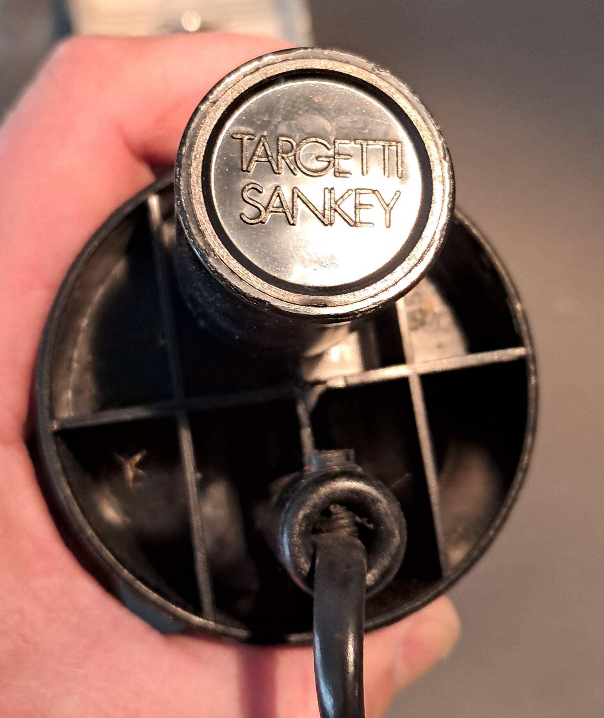 1970 Targetti Sankey workshop lamp in brushed aluminum.