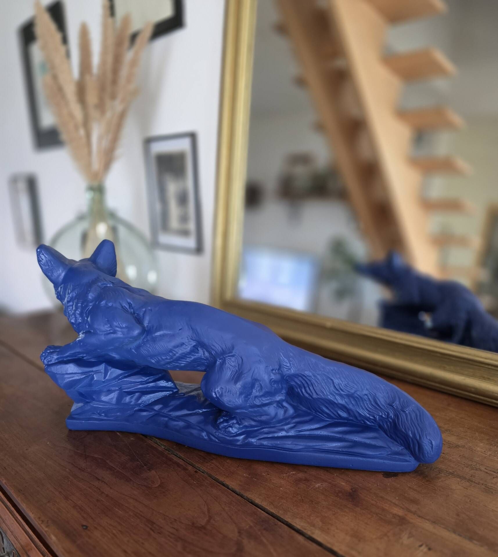 Sculpture années 50 bleu Klein