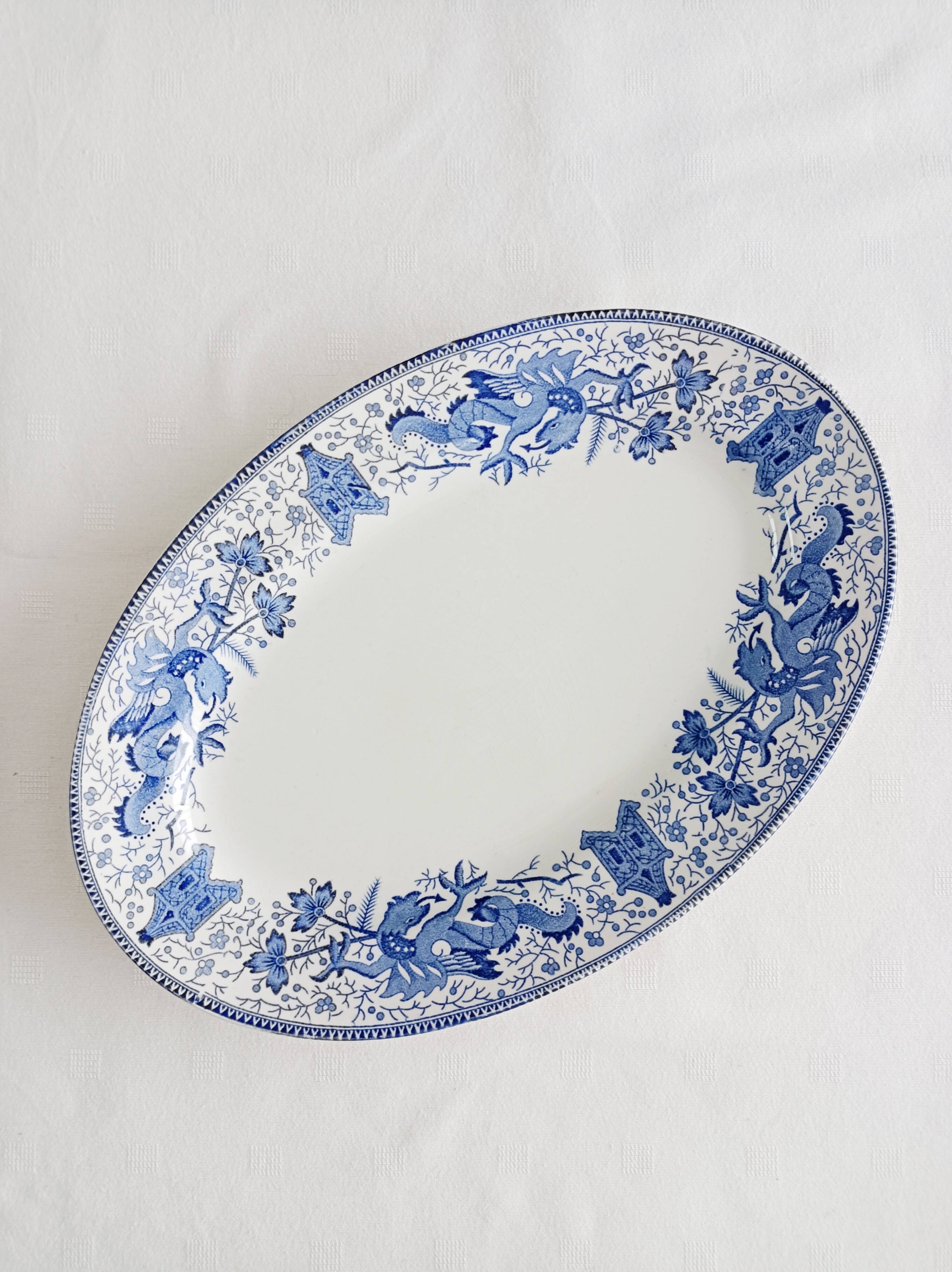 Boch la Louvière Dragon oval dish