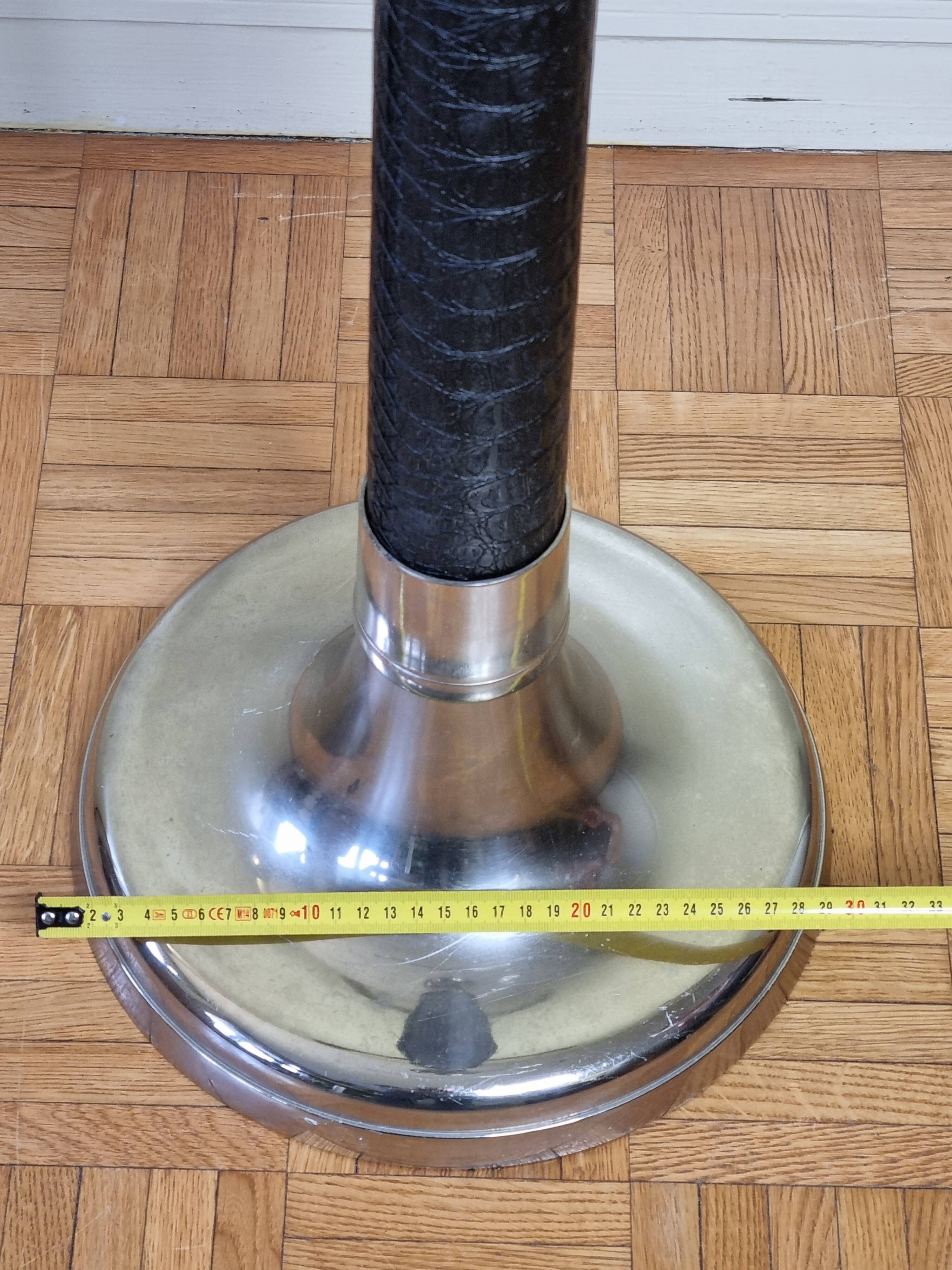 Vintage metal and leather valet stand, 1980s, 125 cm