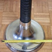 Vintage metal and leather valet stand, 1980s, 125 cm